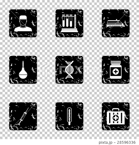 Treatment icons set, grunge style Treatment icons set, grunge style 28596336