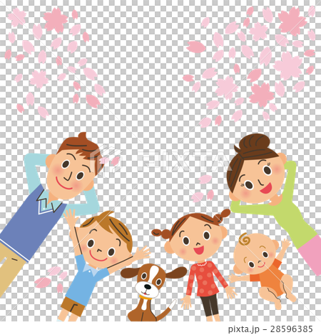 Cherry blossoms and family 28596385