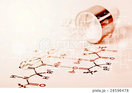 Laboratory glass Pipette on Chemical formula. 28596478