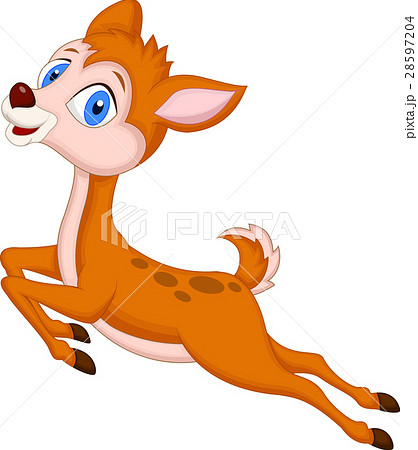 Cute baby deer cartoon jumping 28597204