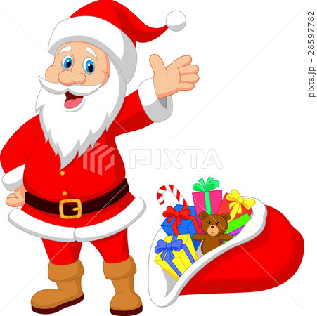 Happy Santa Clause with gift 28597782