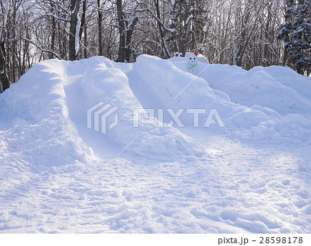 Snow mountain with sliding chutes 28598178