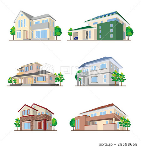 家のイラスト 立体図形のイラスト素材