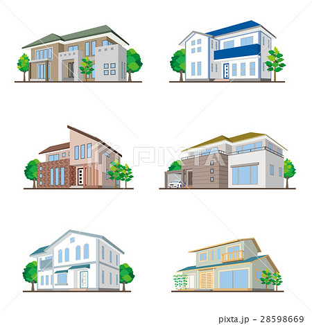 家のイラスト 立体図形のイラスト素材