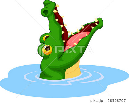 Crocodile cartoon open its mouth 28598707