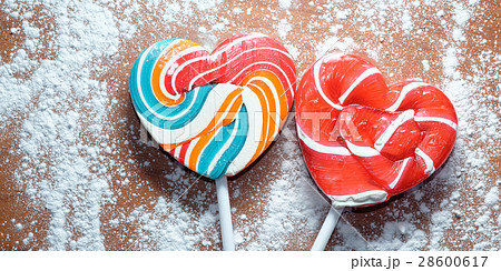 Heart-shaped sugar candy for Valentine's Day Heart-shaped sugar candy for Valentine's Day 28600617