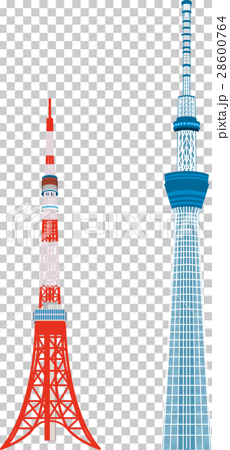 Tokyo Tower And Sky Tree Stock Illustration