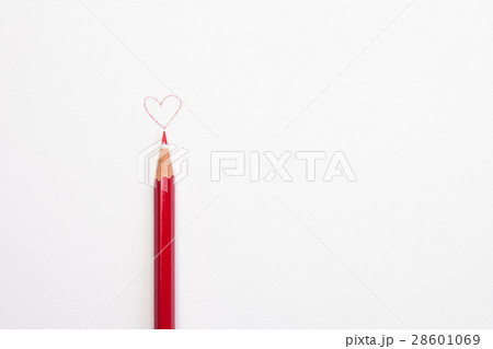 Red pencil and a red heart 28601069