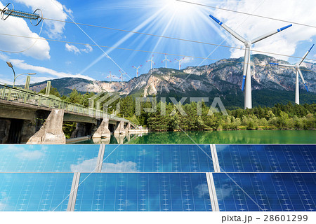 Renewable Energy - Sunlight Wind Water 28601299