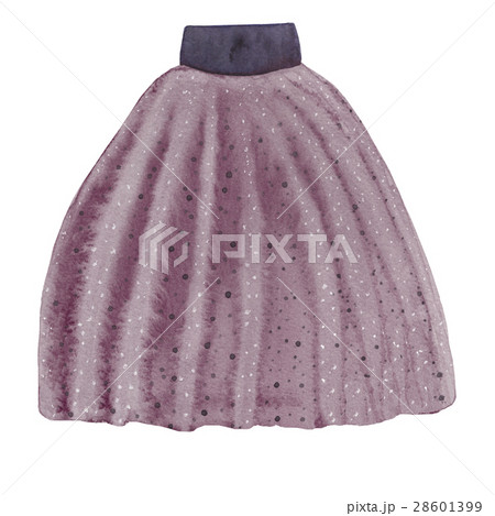 Purple mini skirt with frills. Fashion sketch. Purple mini skirt with frills. Fashion sketch. 28601399