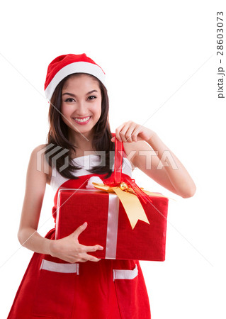 Beautiful Asia woman wear Santa Clause costume 28603073