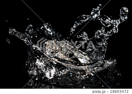 Wedding Rings Sinking in Water, Black Background 28603472