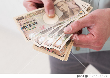 お金とビジネスマン　白バック 28603895