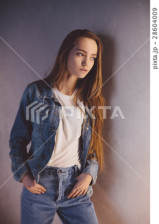 Conceived Schoolgirl. Closeup fashion studio 28604009