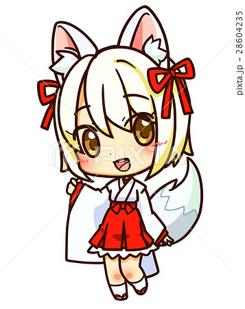 きつねミニ巫女_赤 28604235