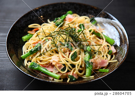 菜の花とベーコンの和風スパゲティ 菜の花とベーコンの和風スパゲティ 28604705