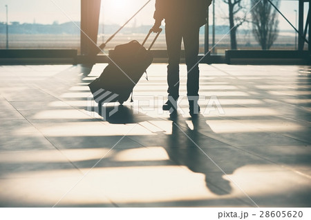 Shadow of the traveler at the airport 28605620