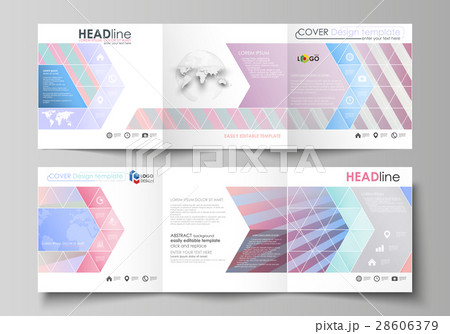 Set of business templates for tri fold square 28606379