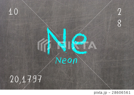 Isolated blackboard with periodic table, Neon Isolated blackboard with periodic table, Neon 28606561