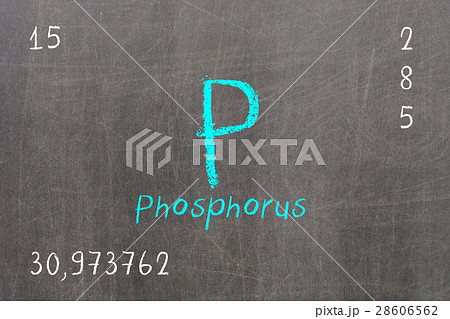 Blackboard with periodic table, Phosphorus 28606562