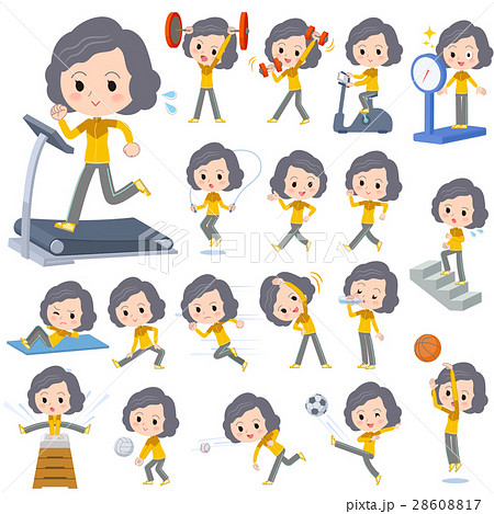 Yellow wear Middle woman Sports & exercise 28608817