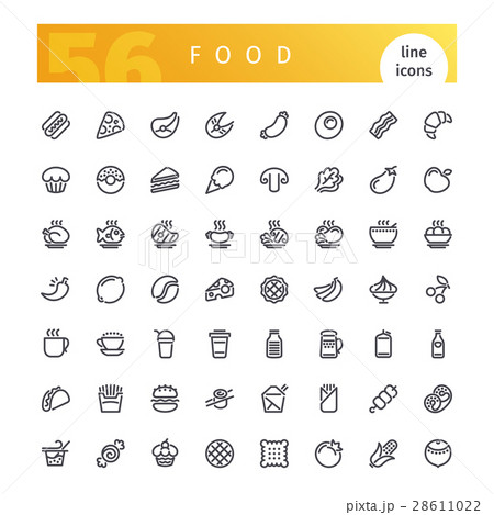 Food Line Icons Set 28611022