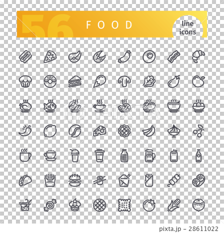Food Line Icons Set 28611022