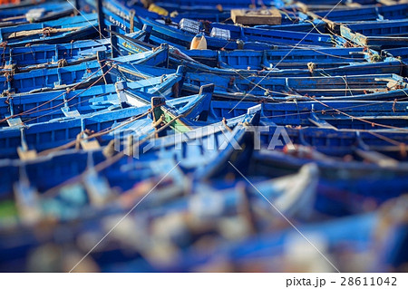Blue fishing boats in Essaouira, Morocco, Africa 28611042