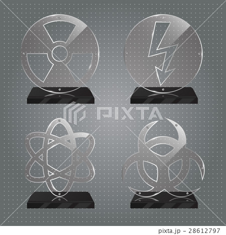 Set of realistic glass trophy awards 28612797