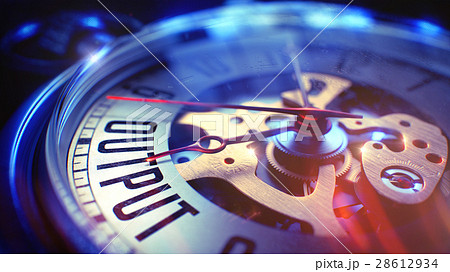 Output - Wording on Vintage Pocket Clock. 3D 28612934