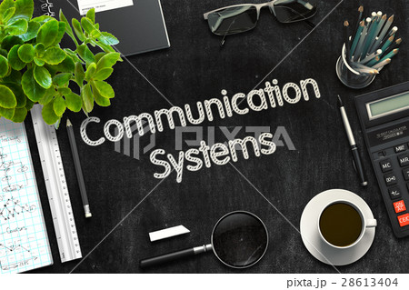 Communication Systems on Black Chalkboard. 3D Communication Systems on Black Chalkboard. 3D 28613404