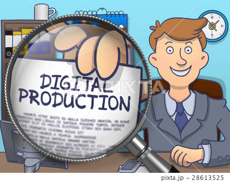 Digital Production through Magnifier. Doodle Digital Production through Magnifier. Doodle 28613525