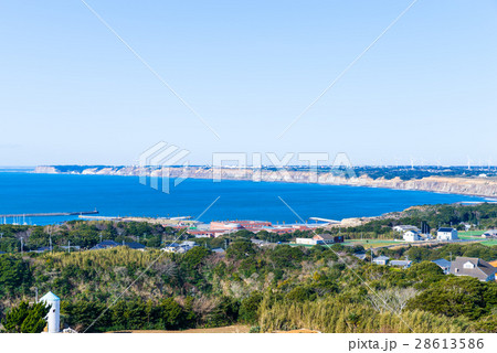 地球の丸く見える丘展望館からのパノラマ風景 西 （千葉県銚子市） 2017年2月撮影 28613586