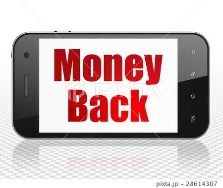 Business concept: Smartphone with Money Back on 28614307