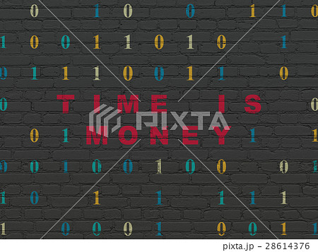 Finance concept: Time is Money on wall background Finance concept: Time is Money on wall background 28614376