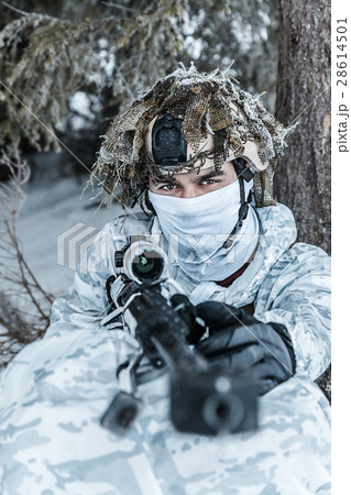 Winter arctic mountains sniper 28614501