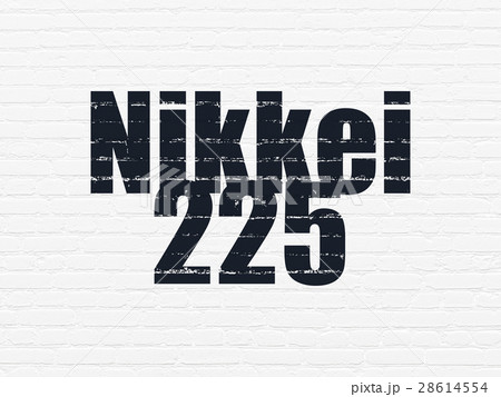 Stock market indexes concept: Nikkei 225 on wall 28614554