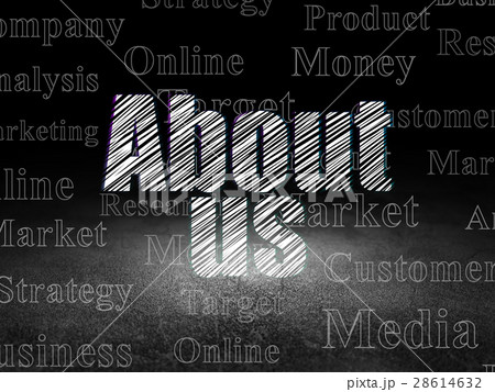 Marketing concept: About Us in grunge dark room 28614632