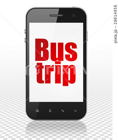 Travel concept: Smartphone with Bus Trip on 28614956