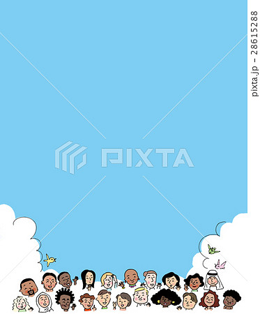 世界の平和　地球の仲間　人種　愛　笑顔　青空 28615288