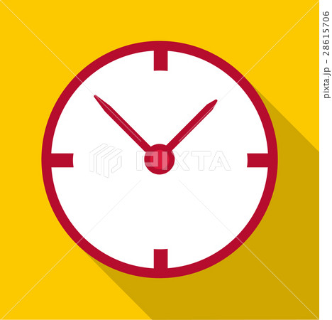 White wall clock icon, flat style White wall clock icon, flat style 28615706