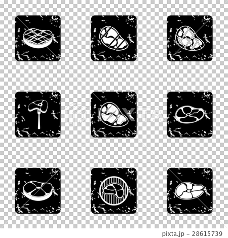Meat icons set, grunge style Meat icons set, grunge style 28615739