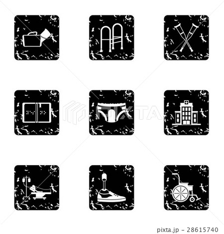 Disabled icons set, grunge style 28615740