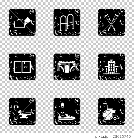 Disabled icons set, grunge style 28615740