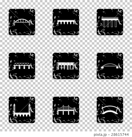 Facility for crossing river icons set 28615744