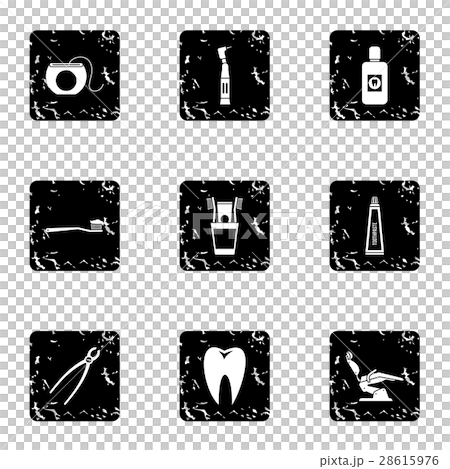Dentistry icons set, grunge style Dentistry icons set, grunge style 28615976