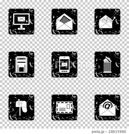 Message icons set, grunge style Message icons set, grunge style 28615980