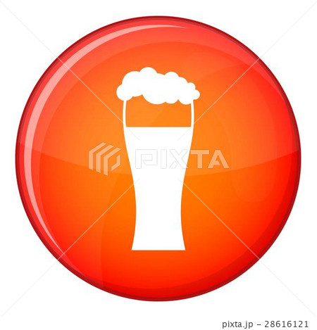 Glass of beer icon, flat style 28616121