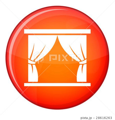 Curtain on stage icon, flat style 28616263