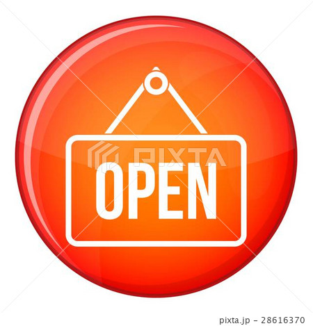 Sign open icon, flat style 28616370